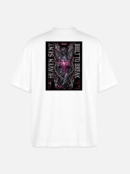 Heaven Bleed Neon Angel Wings - Stanley/Stella Blaster Oversized T-Shirt - white