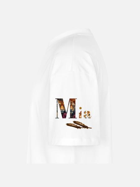 Mia Tiger Floral Monogram - Stanley/Stella Blaster Oversized T-Shirt  - white