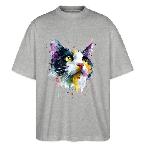 Cat: Painted Purr Expression - Stanley/Stella Blaster Oversized T-Shirt 