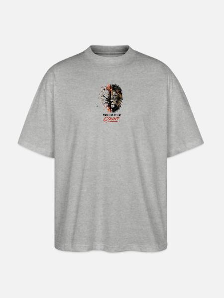 Timekeeper Tiger Split Clock - Stanley/Stella Blaster Oversized T-Shirt - heather gray