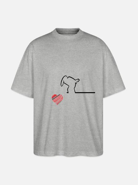 heart bag - Stanley/Stella Blaster Oversized T-Shirt - heather gray