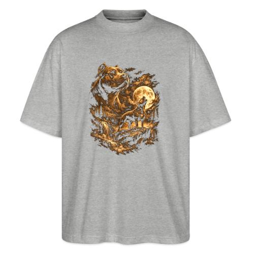 Pit Bull Howling Moon Fantasy Forest Tee - Stanley/Stella Blaster Oversized T-Shirt 