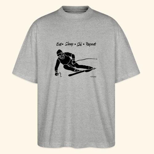 Eat Sleep Ski Repeat - bw - new001 - Stanley/Stella Blaster Oversized T-Shirt 