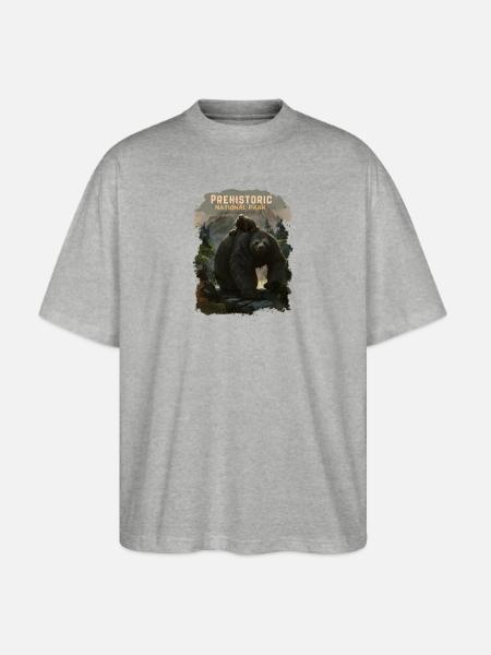 Prehistoric National Park - Giant Sloths - Stanley/Stella Blaster Oversized T-Shirt - heather gray