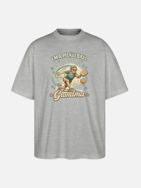Pickleball Grandma Shirt - Stanley/Stella Blaster Oversized T-Shirt - heather gray