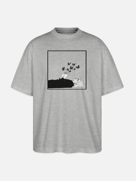 Breath of Butterflies - Stanley/Stella Blaster Oversized T-Shirt - heather gray