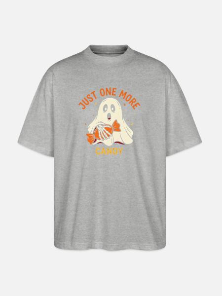 Just One More Candy Ghost - Stanley/Stella Blaster Oversized T-Shirt - heather gray