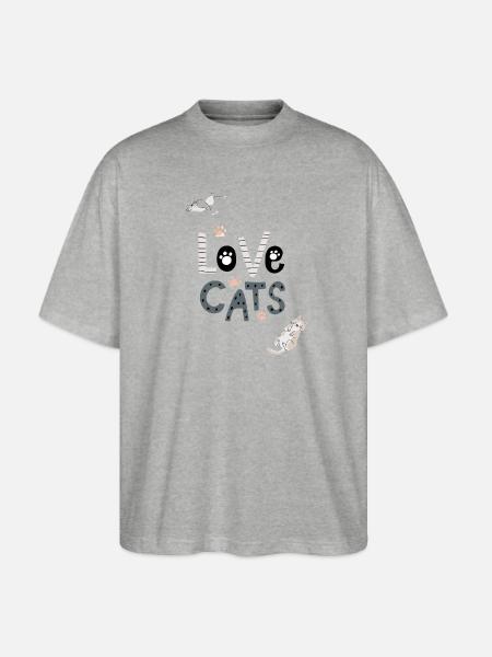 cat lovers - Stanley/Stella Blaster Oversized T-Shirt - heather gray