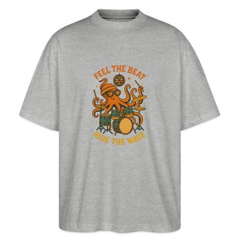 Feel the Beat Octopus Drummer Retro 70s t-shirt - Stanley/Stella Blaster Oversized T-Shirt 
