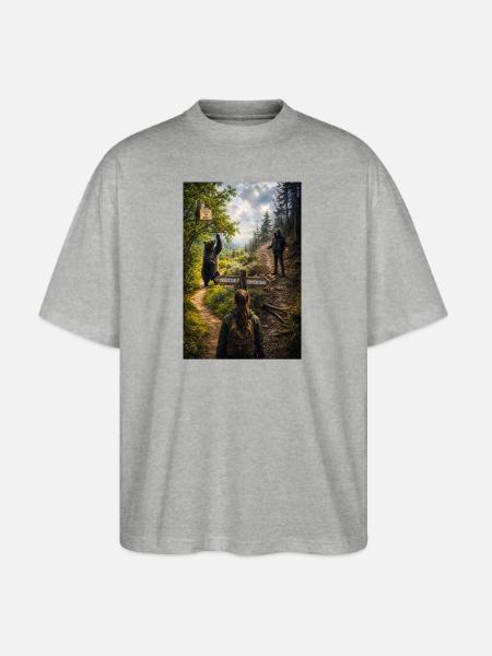 Choose the bear - Stanley/Stella Blaster Oversized T-Shirt  - heather gray