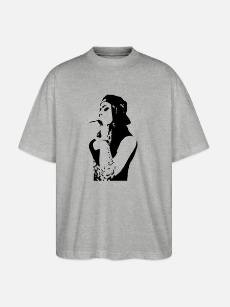 smoking chola - Stanley/Stella Blaster Oversized T-Shirt - heather gray