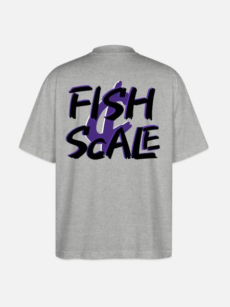 Purple Fish Sale Brush Art - Stanley/Stella Blaster Oversized T-Shirt  - heather gray