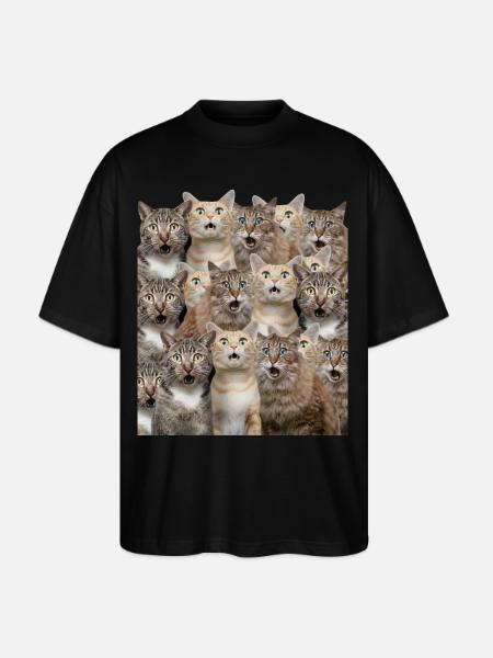 Surprised cats - Stanley/Stella Blaster Oversized T-Shirt - black