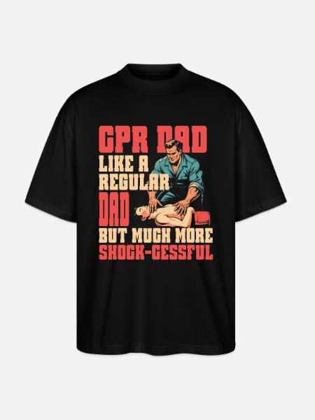 CPR Instructor Dad Paramedic - Stanley/Stella Blaster Oversized T-Shirt - black