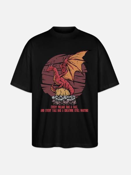 European Dragon Creature Mythological Creatures - Stanley/Stella Blaster Oversized T-Shirt - black