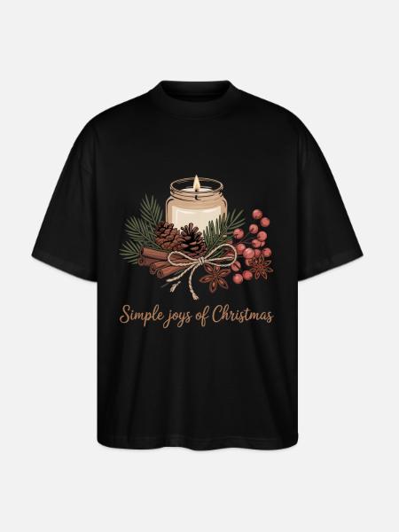 Rustic Christmas Design - Stanley/Stella Blaster Oversized T-Shirt - black