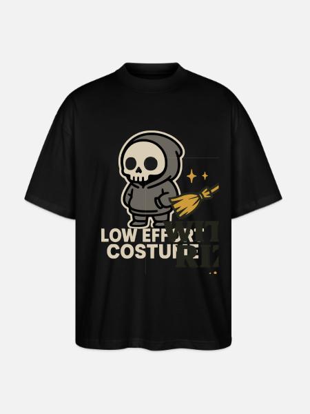 Skeleton Hoodie with Broom - Stanley/Stella Blaster Oversized T-Shirt - black