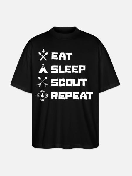 Eat Sleep Scout Repeat Scouting Hobby - Stanley/Stella Blaster Oversized T-Shirt  - black