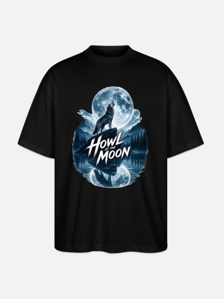 Howl Moon Wolf - Stanley/Stella Blaster Oversized T-Shirt - black
