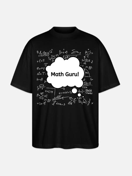 Math Guru Chalkboard - Stanley/Stella Blaster Oversized T-Shirt - black
