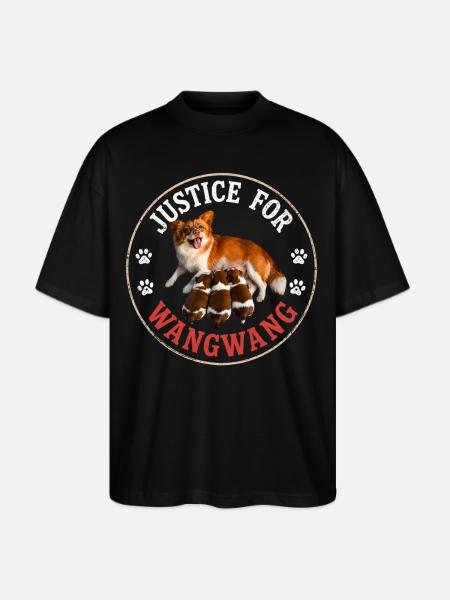 Justice For Wangwang Dog - Stanley/Stella Blaster Oversized T-Shirt  - black