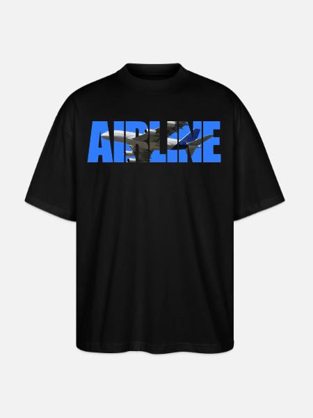 Airline Bold Cutout Jet Art - Stanley/Stella Blaster Oversized T-Shirt - black