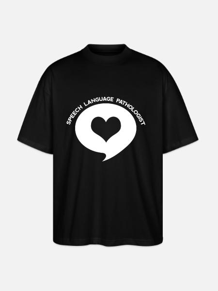 Speech Language Pathologist Heart Shirt - Stanley/Stella Blaster Oversized T-Shirt  - black