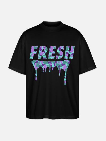 Fresh Purple Camo Drips - Stanley/Stella Blaster Oversized T-Shirt - black