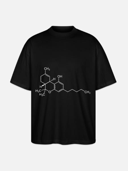 THC Cannabis Weed Chemical Symbol Science Geeky - Stanley/Stella Blaster Oversized T-Shirt  - black