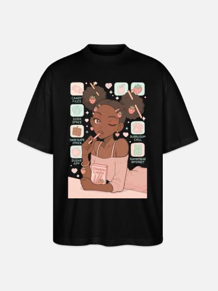 Candy Girl - Stanley/Stella Blaster Oversized T-Shirt  - black