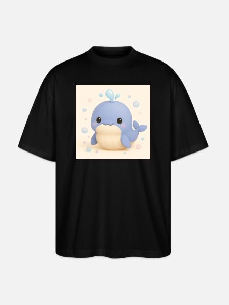 Bubble Whale - Stanley/Stella Blaster Oversized T-Shirt  - black