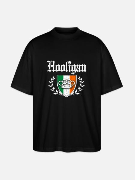 Irish Hooligan Crest vintage distressed look - Stanley/Stella Blaster Oversized T-Shirt  - black