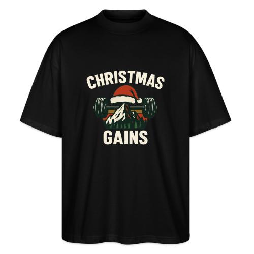 Christmas Gains – Santa Barbell Power - Stanley/Stella Blaster Oversized T-Shirt 
