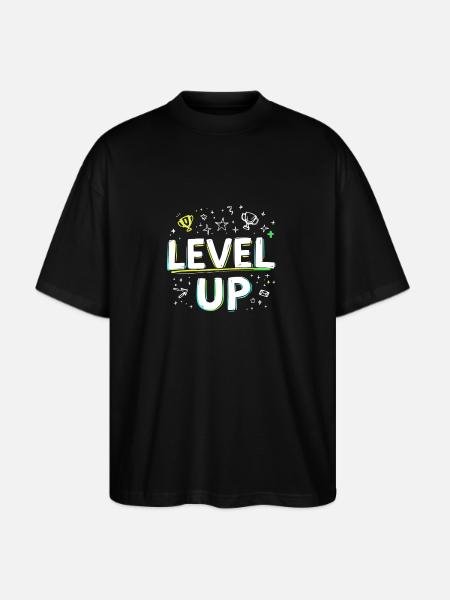 Level Up - Stanley/Stella Blaster Oversized T-Shirt  - black