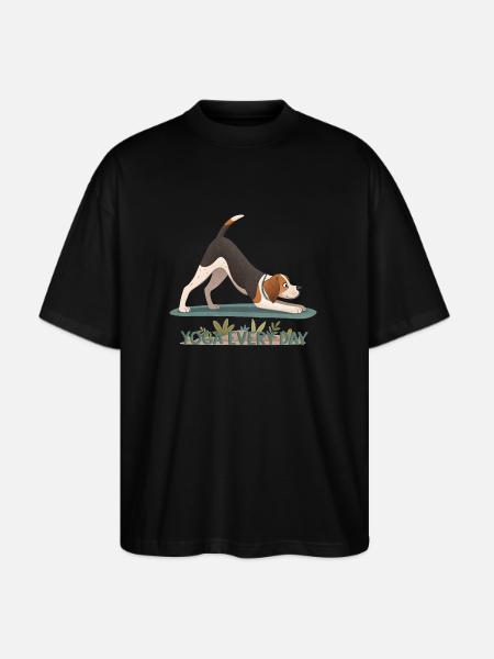 Yogi the Downward Dog - Stanley/Stella Blaster Oversized T-Shirt - black