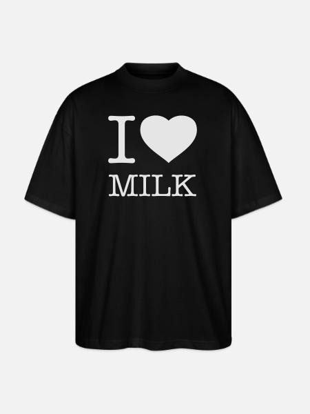 I LOVE MILK - Stanley/Stella Blaster Oversized T-Shirt - black