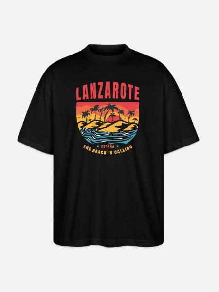 Lanzarote Espana beach design - Stanley/Stella Blaster Oversized T-Shirt - black