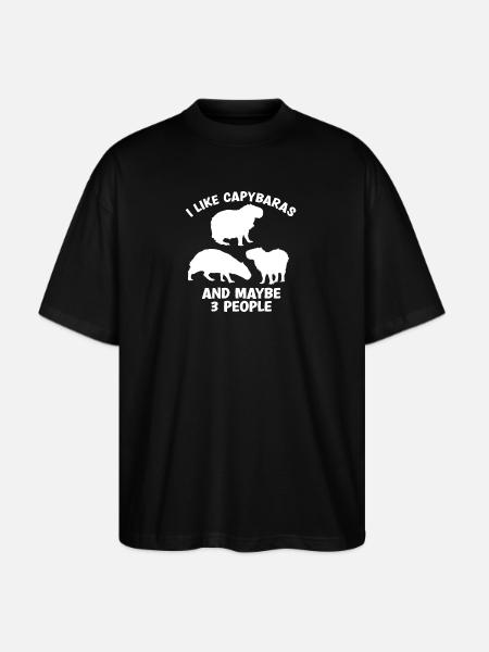 Capybara zoo animal design - Stanley/Stella Blaster Oversized T-Shirt - black