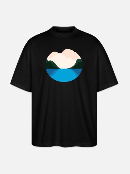 Lake Landscape - Stanley/Stella Blaster Oversized T-Shirt - black