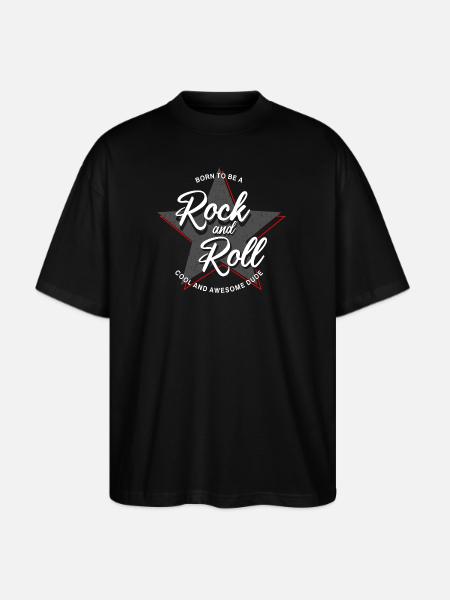 Born to Rock and Roll Star Design - Stanley/Stella Blaster Oversized T-Shirt  - black