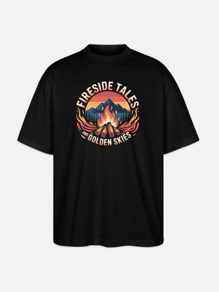 Fireside Tales And Golden Skies - Stanley/Stella Blaster Oversized T-Shirt - black