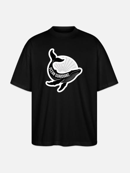 Ocean Guardians Whale Emblem - Stanley/Stella Blaster Oversized T-Shirt - black