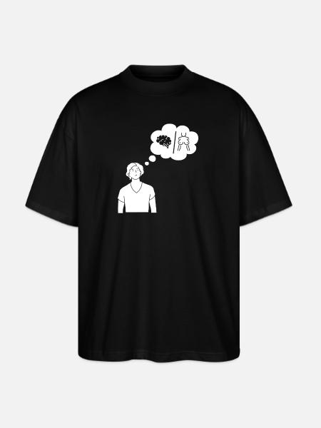 Dual Thought Silhouette - Stanley/Stella Blaster Oversized T-Shirt  - black