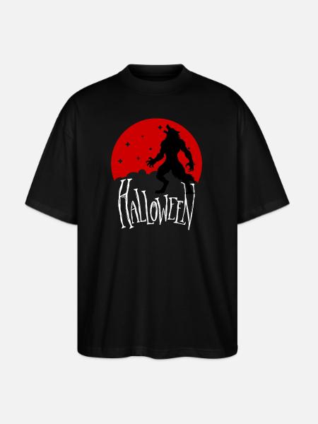 Howling wolf - Stanley/Stella Blaster Oversized T-Shirt  - black