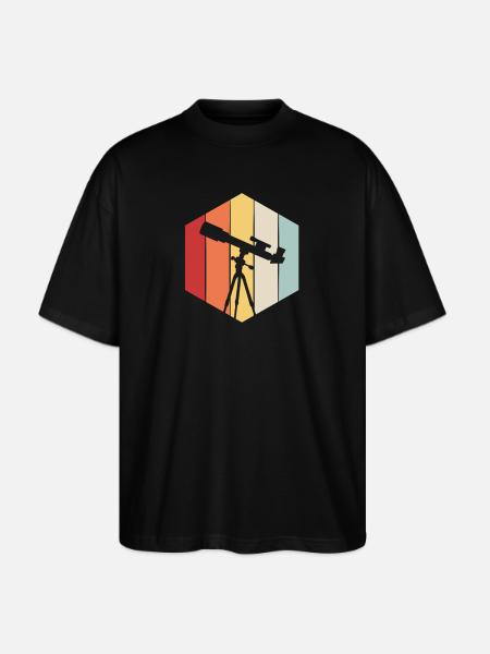 Astrophotography Telescope - Stanley/Stella Blaster Oversized T-Shirt - black