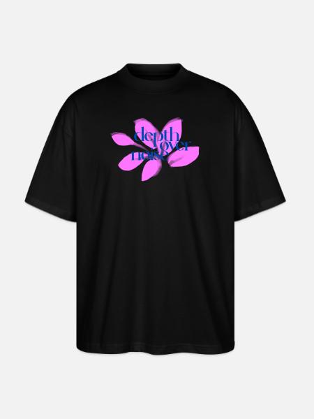 Depth Over Noise Floral - Stanley/Stella Blaster Oversized T-Shirt - black
