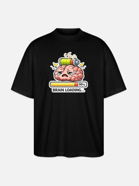 Brain Battery Loading - Stanley/Stella Blaster Oversized T-Shirt - black