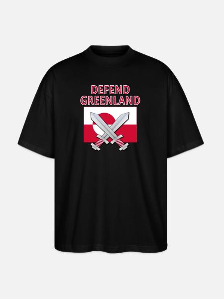 DEFEND GREENLAND - Stanley/Stella Blaster Oversized T-Shirt - black