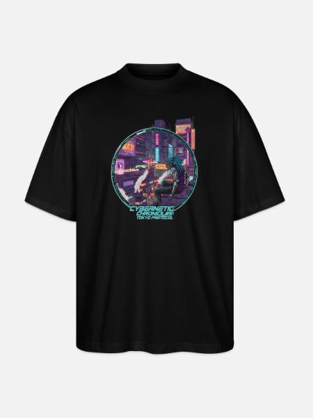 Cybernetic Chronicles Tokyo Protocol - Stanley/Stella Blaster Oversized T-Shirt - black