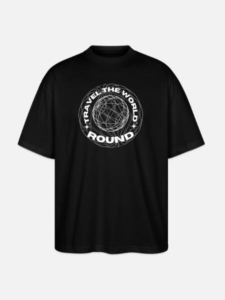 Travel_The_World_Round - Stanley/Stella Blaster Oversized T-Shirt - black